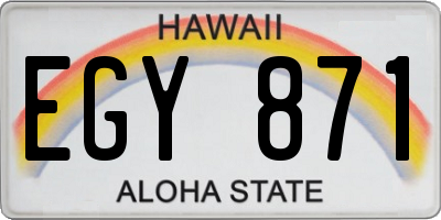 HI license plate EGY871