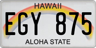 HI license plate EGY875