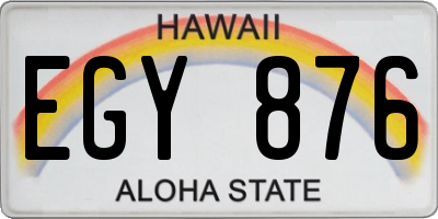 HI license plate EGY876