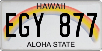 HI license plate EGY877
