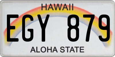 HI license plate EGY879