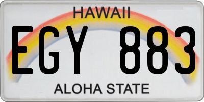 HI license plate EGY883