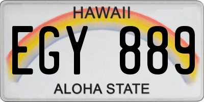HI license plate EGY889