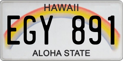HI license plate EGY891