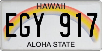 HI license plate EGY917
