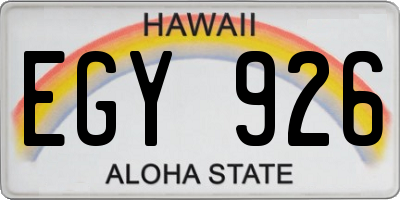 HI license plate EGY926