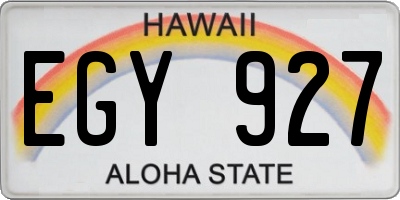 HI license plate EGY927
