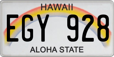 HI license plate EGY928