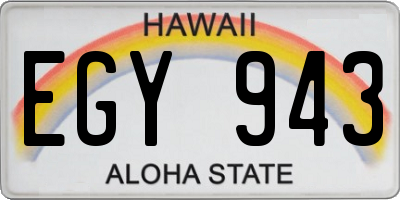 HI license plate EGY943
