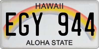 HI license plate EGY944