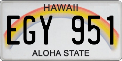 HI license plate EGY951