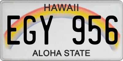 HI license plate EGY956