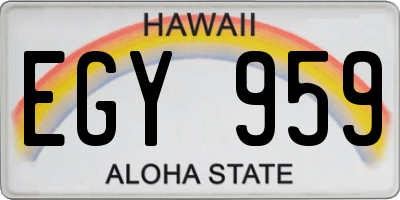 HI license plate EGY959