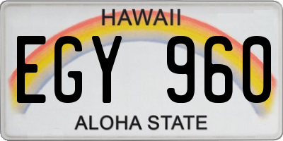 HI license plate EGY960