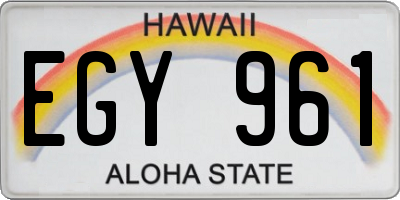 HI license plate EGY961