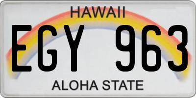 HI license plate EGY963