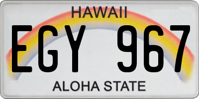 HI license plate EGY967