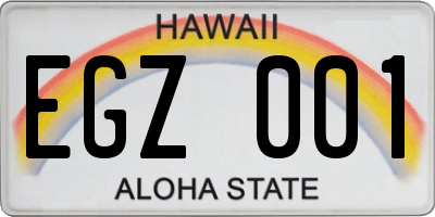 HI license plate EGZ001