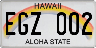 HI license plate EGZ002