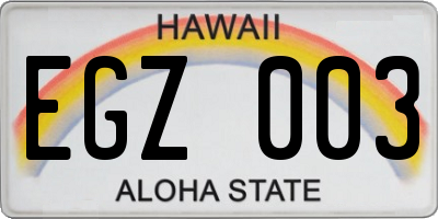 HI license plate EGZ003