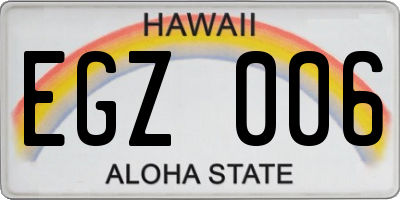 HI license plate EGZ006