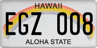 HI license plate EGZ008
