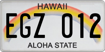 HI license plate EGZ012