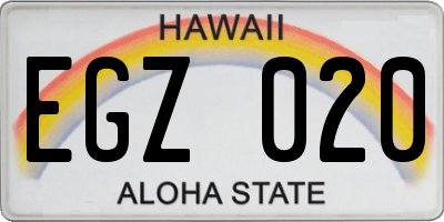 HI license plate EGZ020