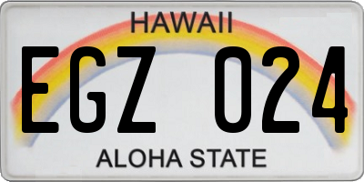HI license plate EGZ024