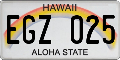 HI license plate EGZ025