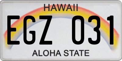 HI license plate EGZ031