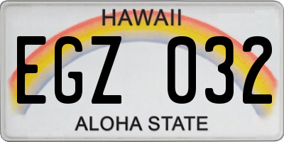 HI license plate EGZ032
