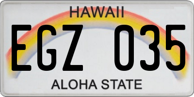 HI license plate EGZ035