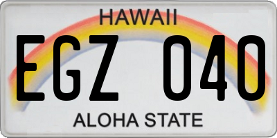 HI license plate EGZ040