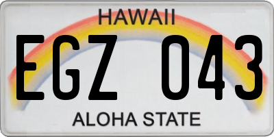 HI license plate EGZ043