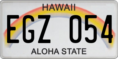 HI license plate EGZ054