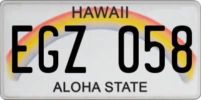 HI license plate EGZ058