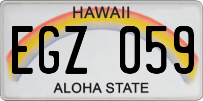 HI license plate EGZ059