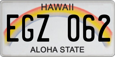 HI license plate EGZ062