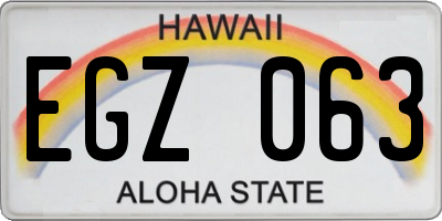HI license plate EGZ063