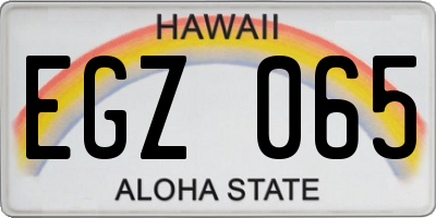HI license plate EGZ065