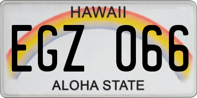 HI license plate EGZ066