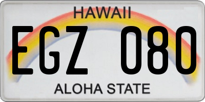 HI license plate EGZ080