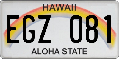 HI license plate EGZ081