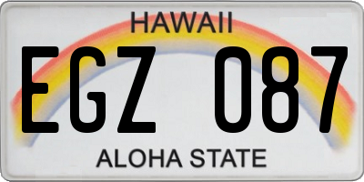 HI license plate EGZ087