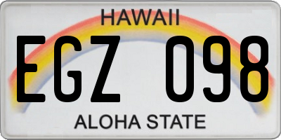 HI license plate EGZ098