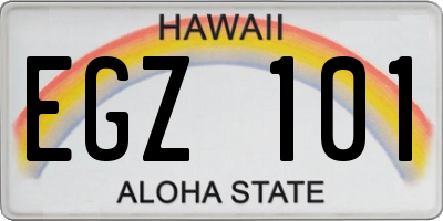 HI license plate EGZ101