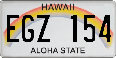 HI license plate EGZ154