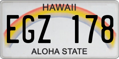 HI license plate EGZ178