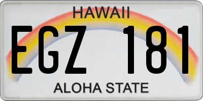HI license plate EGZ181